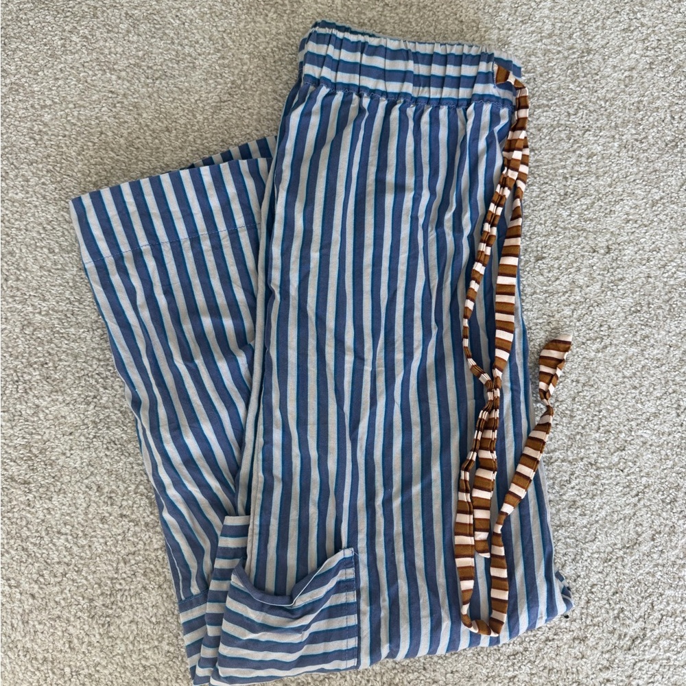 Striped Blue and Brown Women's Pants